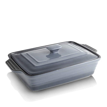 Ceramic Casserole Dish With Lid, Covered Rectangular Set, Lasagna Pan for Cooking, Baking Dish for Dinner, Kitchen, 9