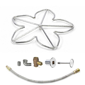 Penta Match Lit Fire Pit Burner Kit with 30-Inch Stainless Steel Burner, Natural Gas