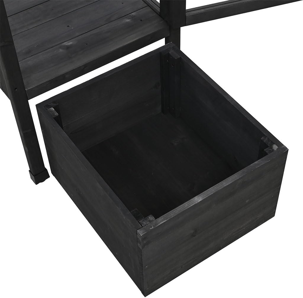 Wooden Cold Frame Greenhouse, Portable Garden Raised Flower Planter Shelf with 3 Removable shelves Mini Greenhouse