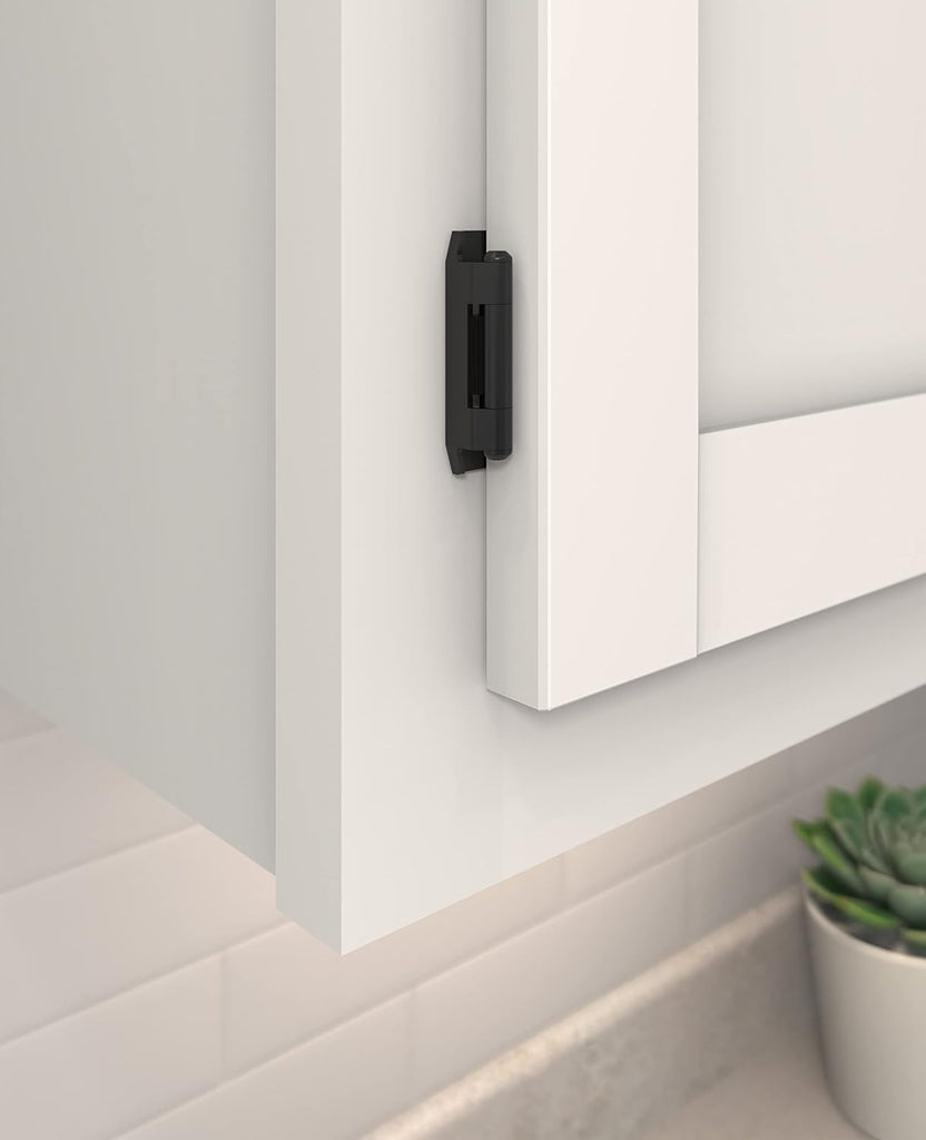 BPR8704FB | Cabinet Hinge | 1/2 inch (13 mm) Overlay Double Demountable | Matte Black | Kitchen Cabinet Door Hinge | 1