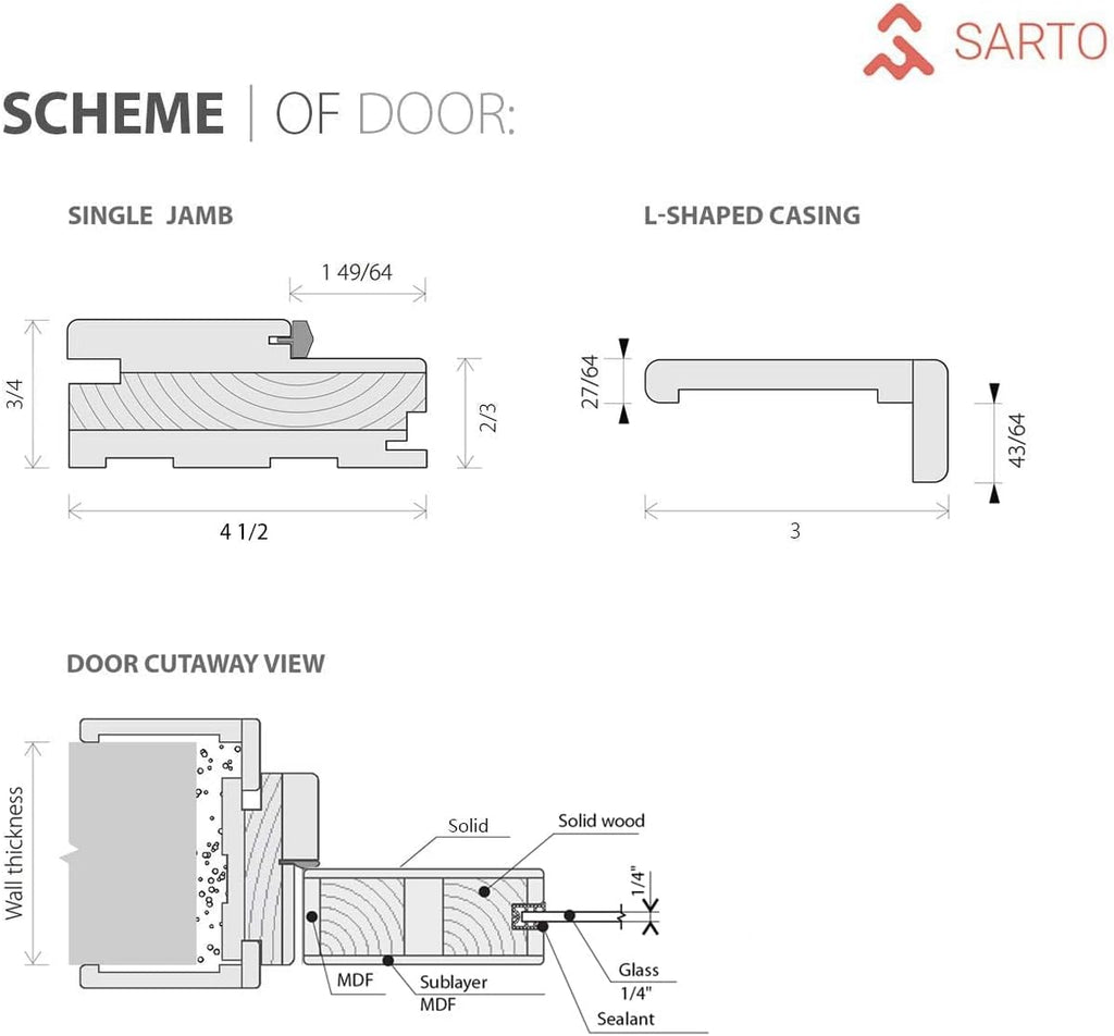 Lucia 2466 | Double Swing Interior French Doors | Clear Glass, Solid Wood | Frame & Hardware Include