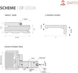 Lucia 2366 | Double Swing Interior French Doors with Glass, Solid Wood, Hardware Included, 36x84, Bl