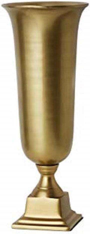 18-Inch Gold Pedestal Urn - Elegant Tapered Gold Vase for Flowers - Perfect as a Centerpiece Decor, Weddings