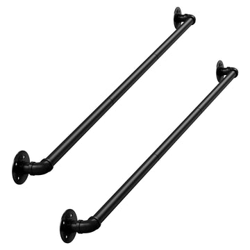 2Pack 4FT Stair Handrail 440LB Wall-Mount Metal Rail Indoor Outdoor