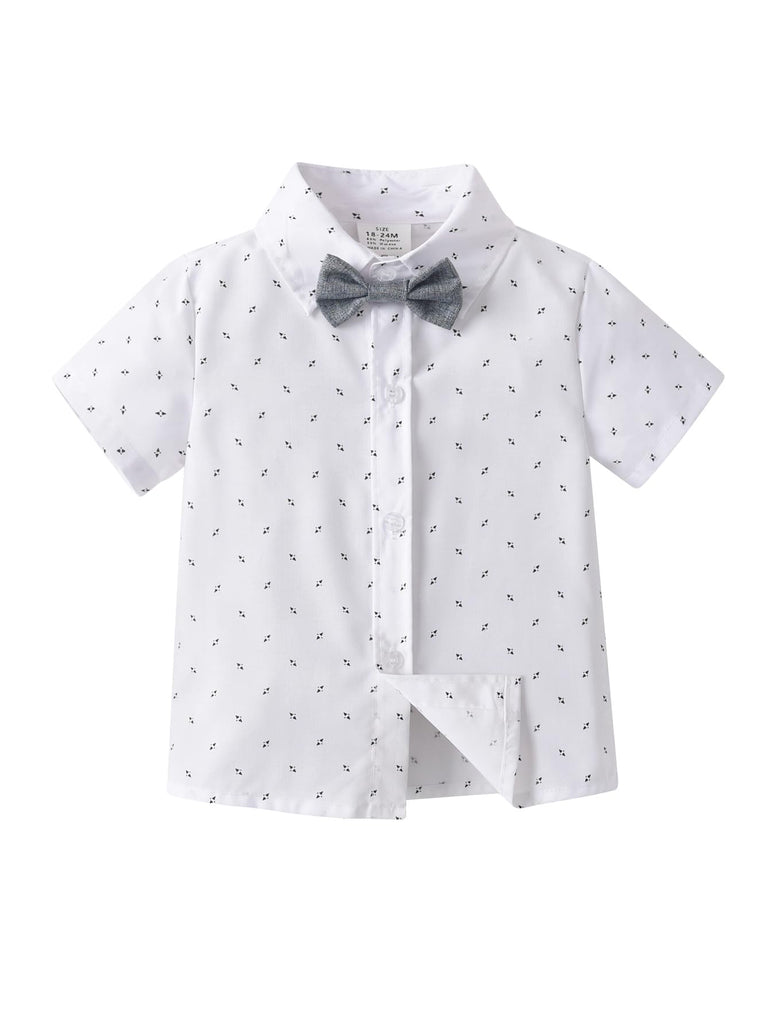 Baby Boys Gentleman Outfits Suits Clothes Set, Infant Shirt+Shorts+Bow Tie+Suspenders