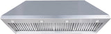 54 Inch Stainless Steel Range Hood Insert 1260 CFM 4 Speed LED Lights Dishwasher-Safe Baffle Filters, Ducted