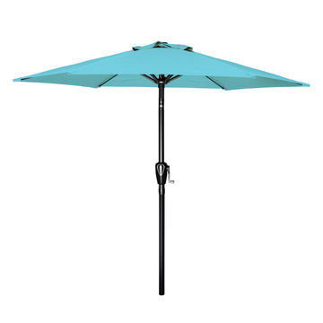 9' Patio Umbrella Outdoor Table Market Yard Umbrella with Push Button Tilt/Crank, 8 Sturdy Ribs for Garden, Deck