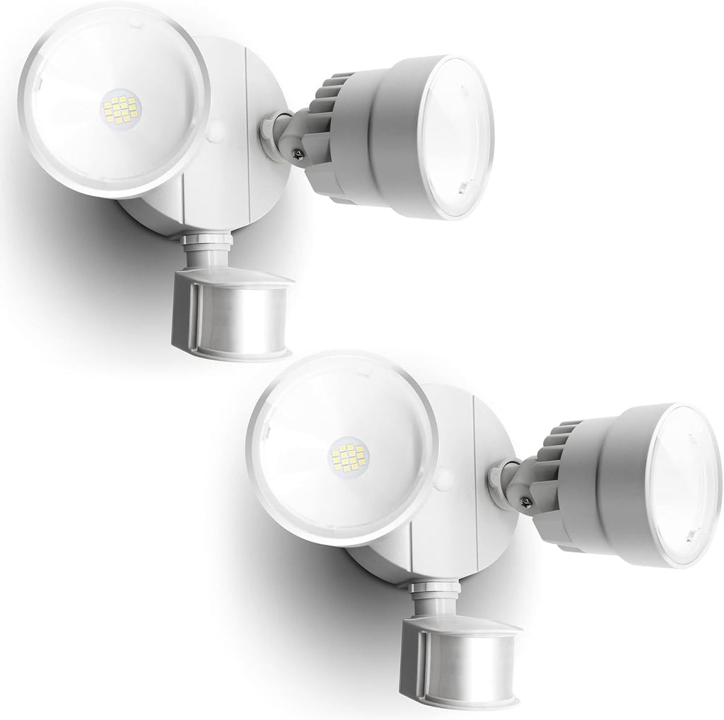 P6221W-PIR24 2000 Lumen 18 Watt 26 LED Motion Activated Integrated Dual-Head Flood Light Outdoor, IP54 Waterproof