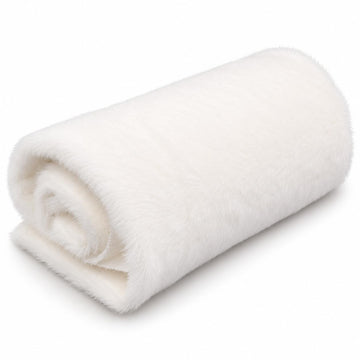 White faux fur fabric short pile plush material