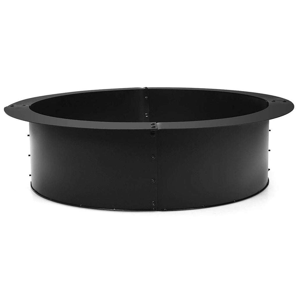 Fire Ring Heavy Duty Thick Solid Steel Fire Pit Liner 36-Inch Outer/30-Inch Inner Diameter, DIY Fire Pit Rim Above or