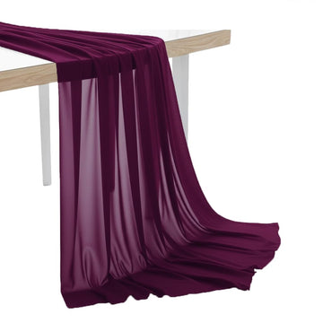 15 Yard Chiffon Fabrics, 44" Wide, Lightweight, Sheer - Eggplant