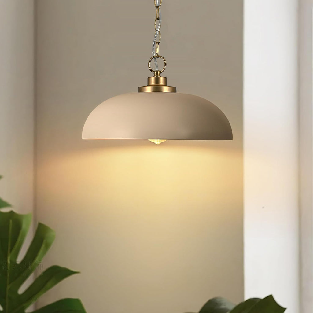15.7" Pendant Light Fixtures, Farmhouse Pendant Lights Kitchen Island, White Hanging Ceiling Light for Kitchen Island