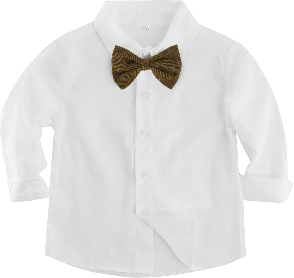 Baby Boy Suit Toddler Formal Outfit Kids 3 Piece Vest Gentleman Clothes Long Sleeve Shirt Pants Set