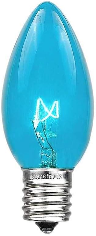 C9 Teal Christmas String Light Set, 100 Foot, Black Wire