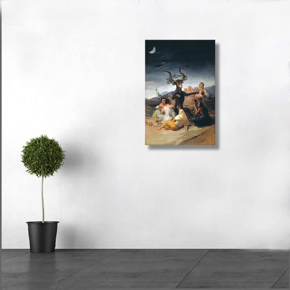Witches Sabbath Poster Classic Art Framed Francisco De Goya Canvas Decor Vintage Witch Wall Art Pictures Modern