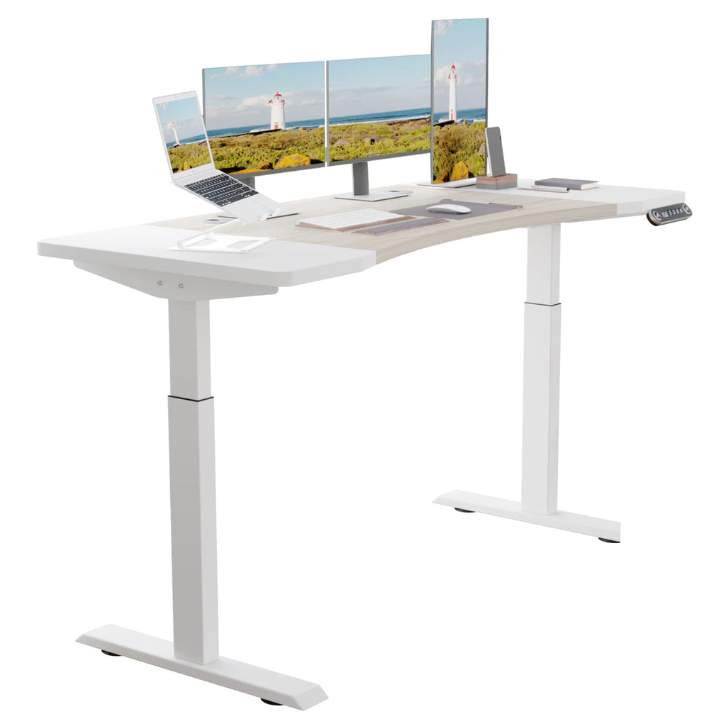 Dual Motor 63x30 Height Adjustable Electric Standing Desk, Height Stand Up Computer Desk, Sit and Stand Home Office