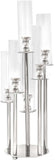 Efavormart 33" Tall - 7 Arms Clear Crystal Cluster Round Candelabra, Pillar Candle Holders with Mirror Base - Perfect