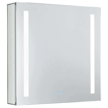 24" x 24" Bathroom Medicine Cabinet, Aluminum Bathroom Vanity, Recessed Medicine Cabinet/Surface Mount, Left Hand