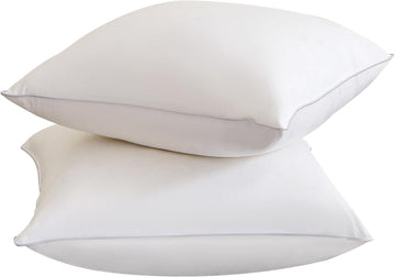 Throw Pillow Insert (, White), Goose Feather and Polyeser Throw Pillow for Decorative Cushion Bed Couch Sofa - Set of 2