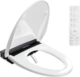 Electric Elongated Smart Heated Toilet Seat with Warm Water, Air Dryer, Feminine and Child Wash, Wireless Remote, Self-Cleaning Stainless Steel Nozzle, Adjustable Water Pressure