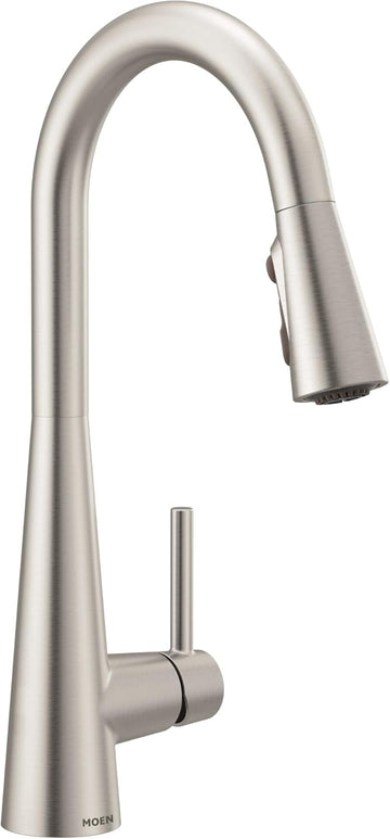 Sleek Spot Resist Stainless One-Handle Single-Hole Pulldown Kitchen Faucet with PowerBoost Technology for Faster