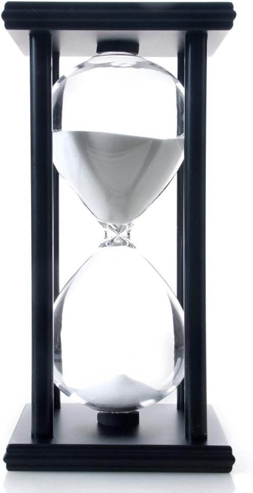 60 Minutes Hourglass, Wood Sand Timer, White