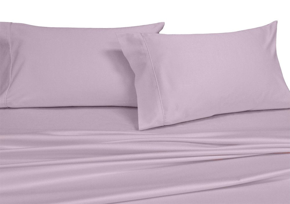 Hotel King Sheets Set, 250 Thread Count Cotton Percale, Lilac