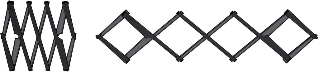 Stretch Folding Silicone Trivet for Hot Pots and Pans, Expanding Nonslip Stand, Heat Resistant mat Worktop - Black