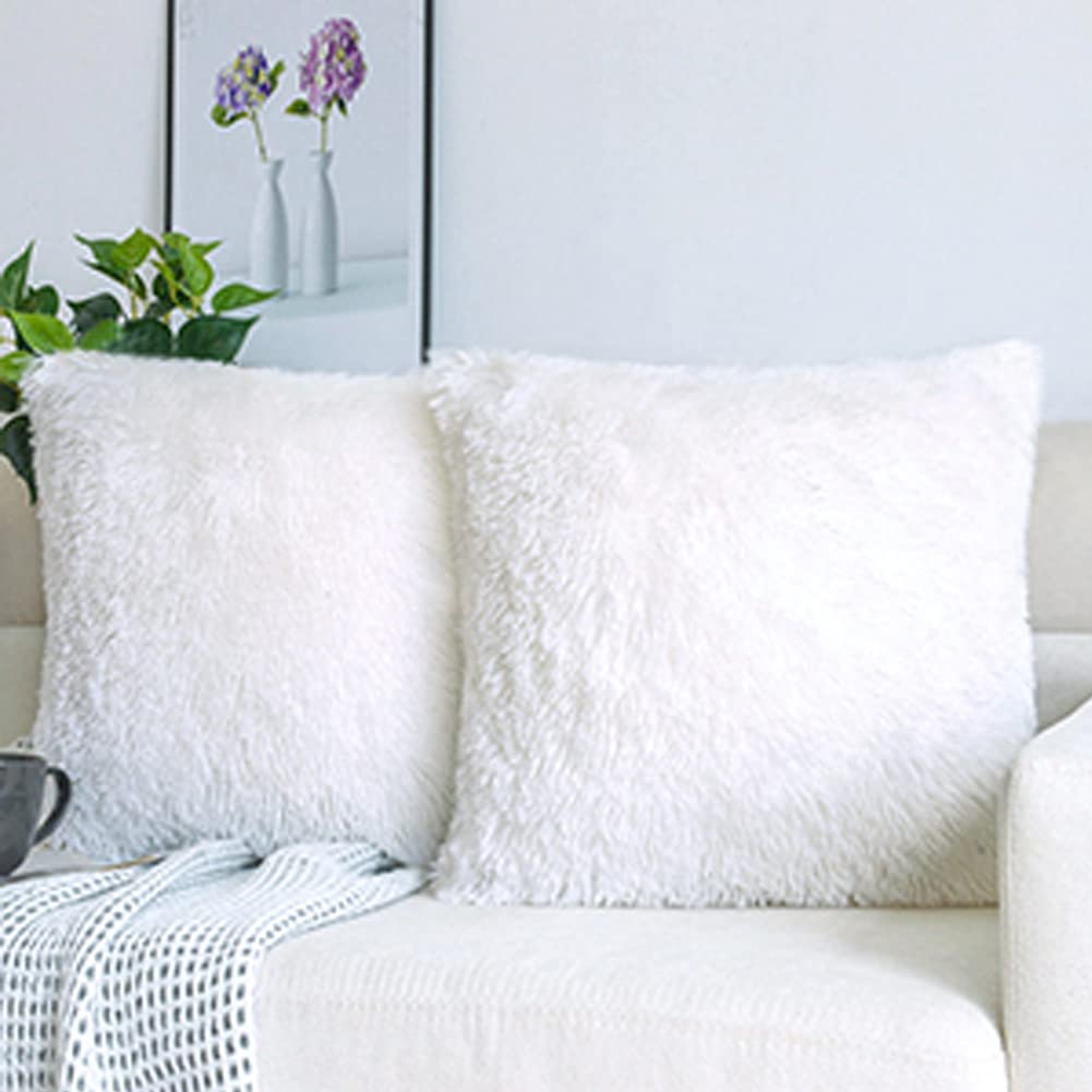 Luxury Soft Faux Fur Fleece Cushion Cover Pillowcase Decorative Throw Pillows Covers, No Pillow Insert, 20" x 20"