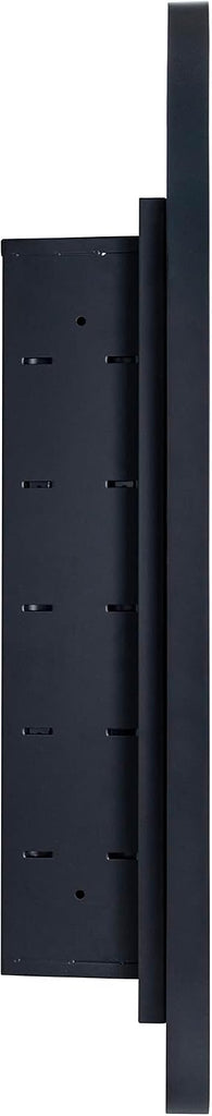 Matt Black Arched Recessed Bathroom Medicine Cabinet with Mirror Stainless Steel Metal Framed Rectangular Bathroom