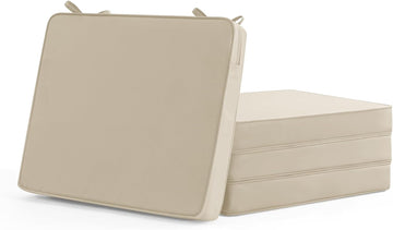 Outdoor Chair Cushions Set of 4: Waterproof & Fade Resistant Seat Cushion Furniture - 18.5 x 16 x 2 Inch Chair Pads