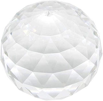 Clear Glass Crystal Ball Prism Suncatcher, Sphere Faceted Gazing Ball for Window, Feng Shui, Home Office Garden