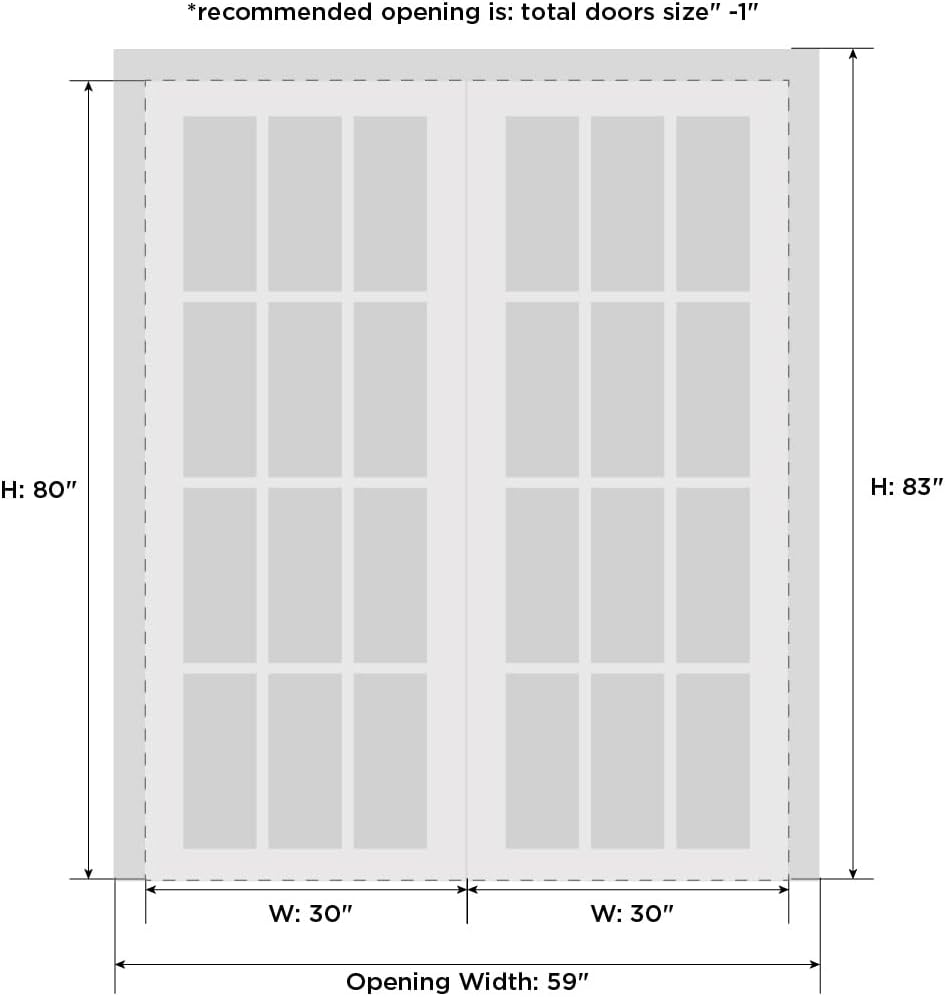 Sliding Closet Door SARTODOORS Lucia 1299 Bypass Interior Doors with Mirror, Solid Wood, 60x80, Blac