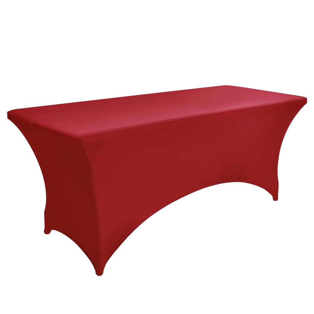 2-Pack 4ft Spandex Table Covers for Rectangular Folding Tables - Wrinkle Resistant Stretch Tight Table Cloths