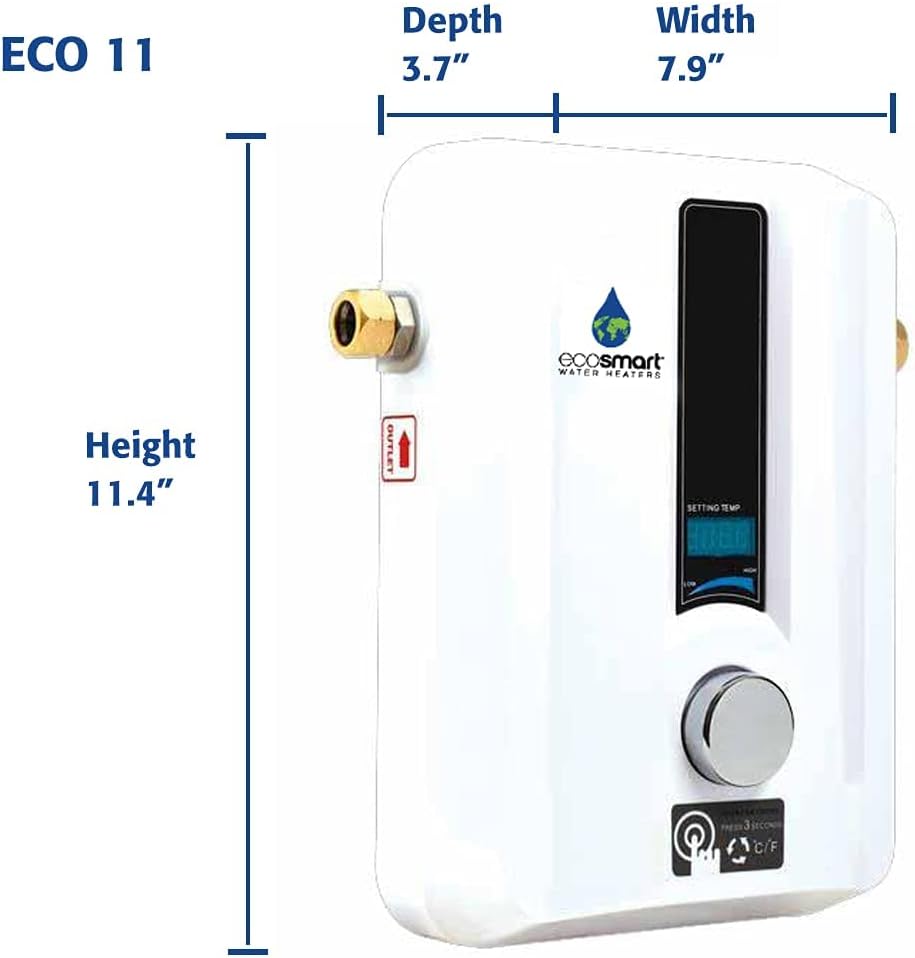 ECO 11 Electric Tankless Water Heater, 13KW at 240 Volts with Patented Self Modulating Technology
