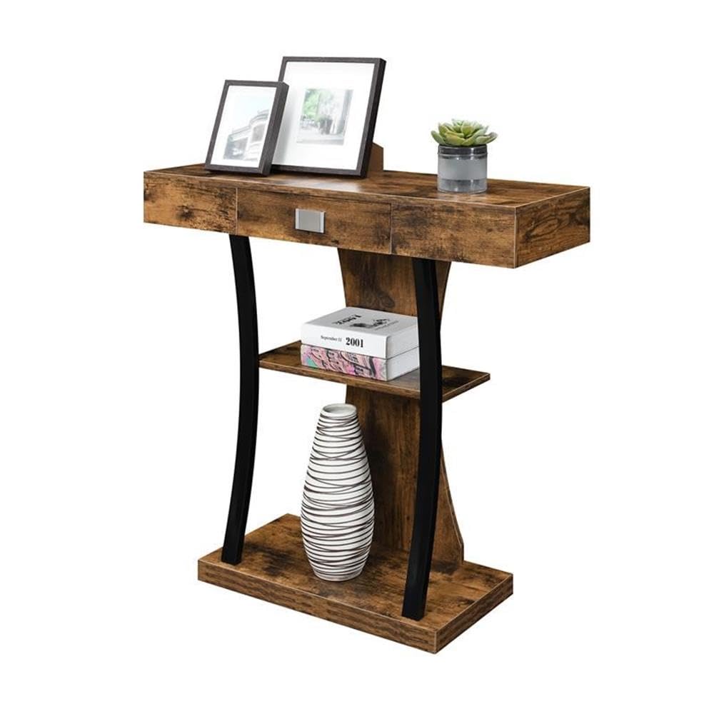 Newport Harri Console Table, Barnwood/Black