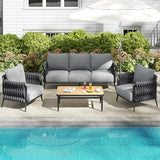 Outdoor Patio Furniture Set - Conversation | All-Weather Resistant with Thick Cushions for Patio, Garden & Porch