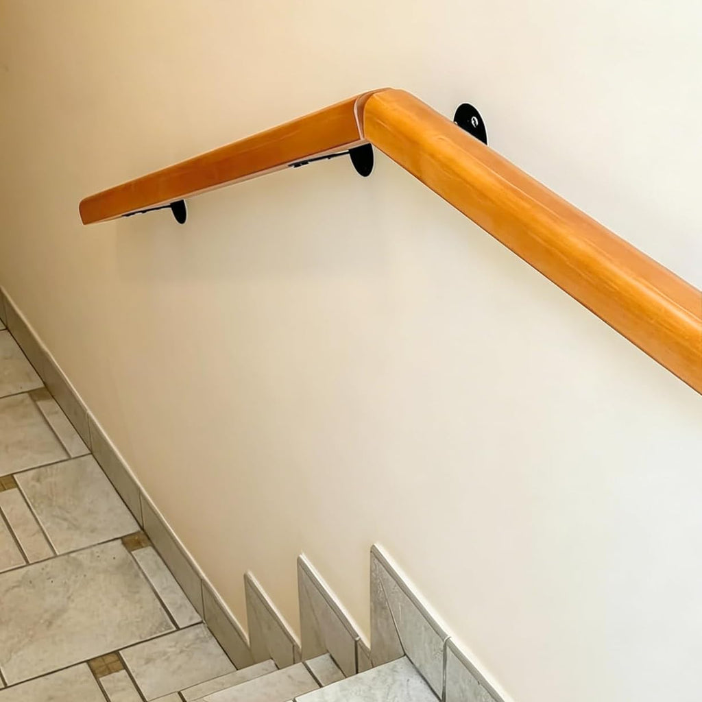 3FT Wood Stair Handrails Wall Mount, Single Piece Staircase Hand Railings