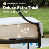 5-Piece Outdoor Patio Furniture Set - Swivel | Beige with Thick Cushions for Backyard, Garden & Porch