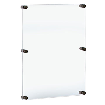 Acrylic Floating Double Panel Wall Frame, 24" x 36" Graphic, Overall: 28" x 40", Black