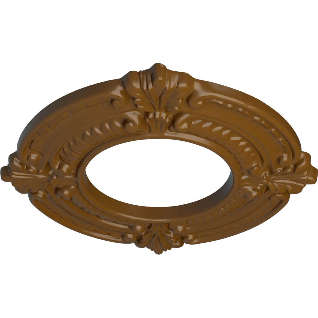 9"OD x 4 1/8"ID x 5/8"P Benson Ceiling Medallion (Fits Canopies up to 4 1/8"), Hand-Painted Smokey Topaz