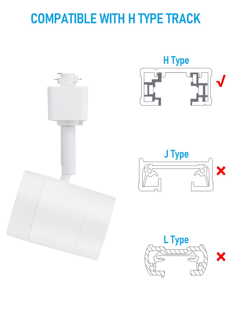 Studio Series 8.5W H Track Lighting Heads, 4000K, White