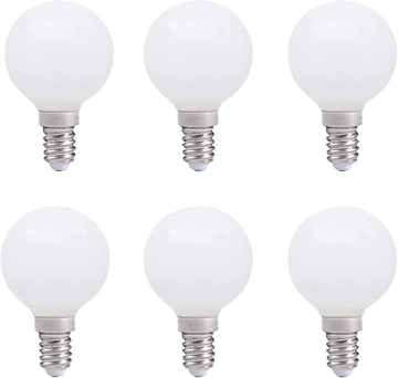 E12 3W LED Light Bulbs G50/G16.5 Globe Light Bulbs 30 Watt Equivalent Warm White 3000K E12 Candelabra Base Glass