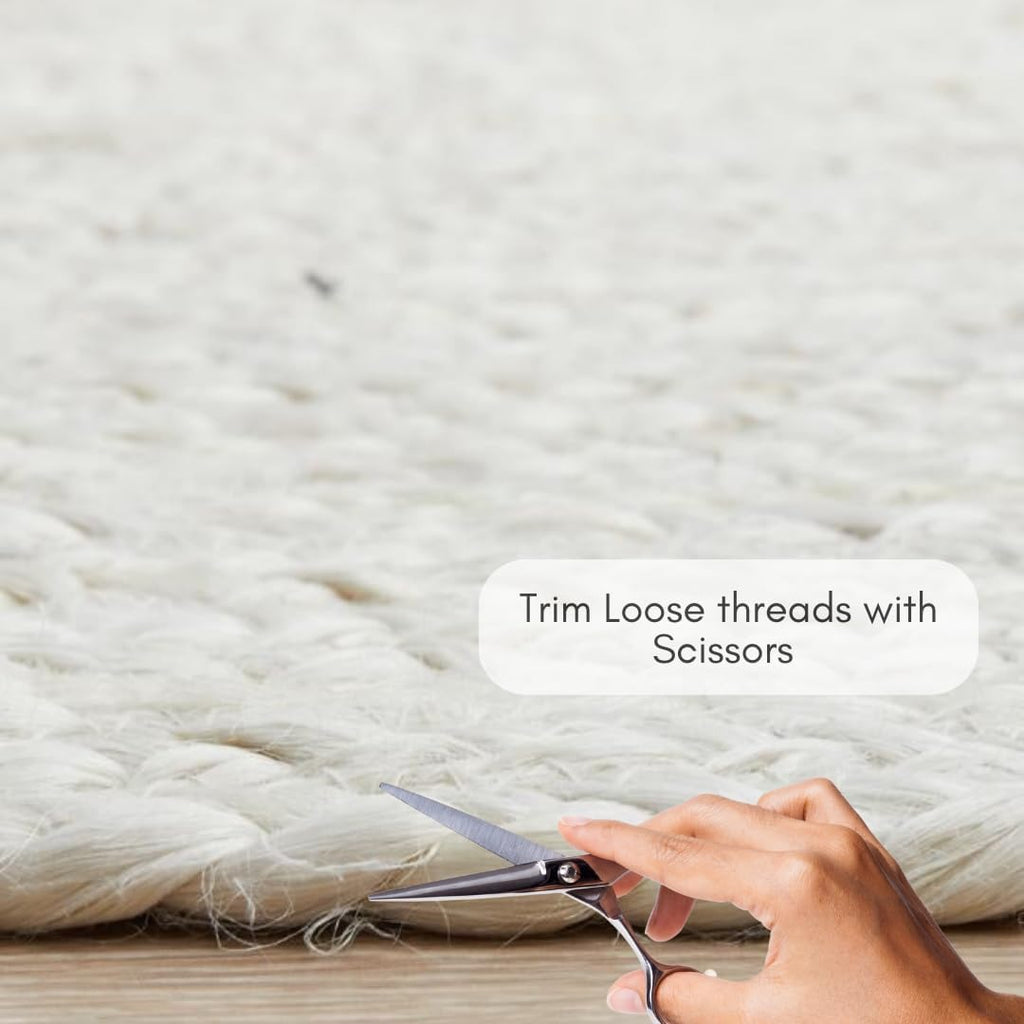 Handwoven Jute Area Rug - Off-White Round Rustic Vintage Braided Reversible Rug - Eco Friendly Rug - Kitchen - Living