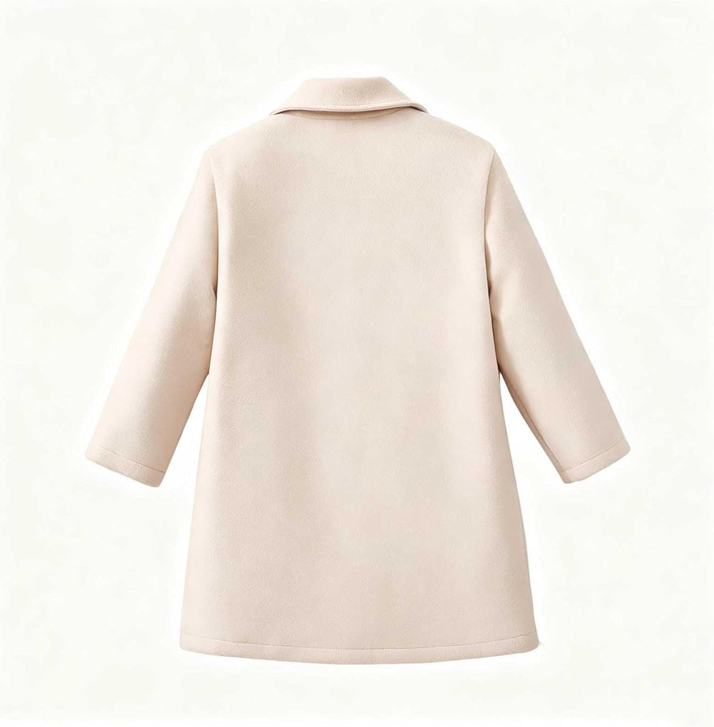 Girls Dress Coats Button Down Fall Trench Coat with Pockets