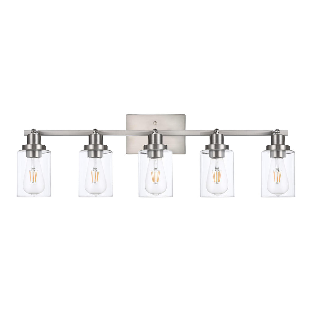 5 Light Multi-Directional Track Lighting Kit Brushed Nickel Kitchen Track Lighting Fixtures Ceiling Vanity Light