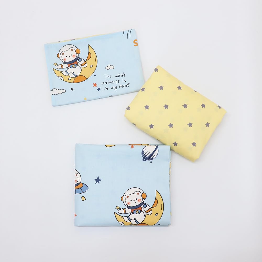 3Pcs Cotton Crib Bedding Set Duvet Cover Fitted Sheet Pillowcase