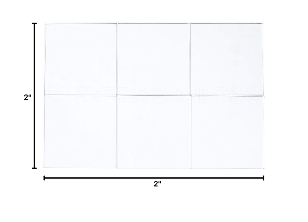 2" (50mm) Square Glass Tiles - 5 Pack