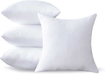 20 x 20 Pillow Inserts - Premium Soft and Fluffy 20 Inch Large Sofa Decorative White Square Throw Pillow - Set of 4