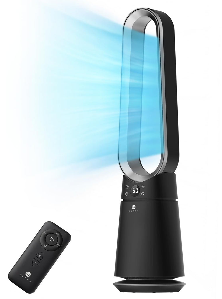Bladeless Tower Fan , 20 Speeds 3 Modes, Standing Fan with Remote, 8H Timer, 38" Quiet Tower Fan, 120° Oscillation